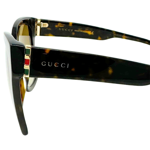 NWOT‎ Gucci LOGO Red Green Ophidia Oversize Square Sunglasses Brown Lenses - Picture 10 of 14
